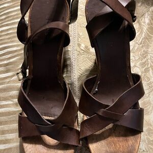 BCBGirls Dark Brown Leather Sandals